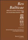 Res Balticae. Miscellanea italiana di studi baltistici: 10