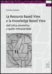 La resource based view e la knowledge based view. Dall'ottica atomistica a quella interaziendale