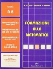 Formazione alla matematica. Volume A2. Calcolo letterale. Per gli Ist.professionali economici