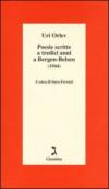 Poesie scritte a tredici anni a Bergen-Belsen (1944). Testo ebraico a fronte