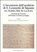 L'inventario dell'archivio di San Leonardo di Siponto (ms. Brindisi, bibl. De Leo B 61). Una fonte per la storia dell'ordine teutonico in Puglia