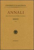 Annali della Facoltà di lettere e filosofia dell'Università di Macerata. Vol. 36