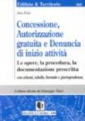 Concessione, autorizzazione gratuita e denuncia di inizio attività