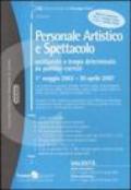 Personale artistico e spettacolo scritturato a tempo determinato da pubblici esercizi. 1º maggio 2003-30 aprile 2007