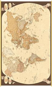 Mondo anticato. Carta geografica amministrativa, geografia contemporanea (carta murale plastificata)