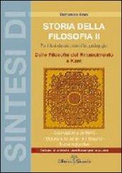 Sintesi di storia della filosofia. 2.Dalle filosofie del rinascimento a Kant