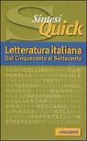 Letteratura italiana. Dal Cinquecento al Settecento