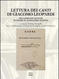 Lettura dei «Canti» di Giacomo Leopardi. Due giornate di studi in onore di Alessandro Martini