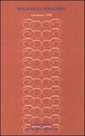 Bibliofilia subalpina. Quaderno (1998)