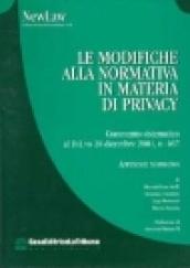 Le Modifiche alla normativa in materia di privacy. Commento sistematico al D.L.vo 28 dicembre 2001, n.467