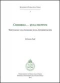 Credibile... quia ineptum. Tertulliano y el problema de la interpretacion