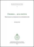 Credibile... quia ineptum. Tertulliano y el problema de la interpretacion