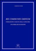 Res comunes omnium. Formazione e nascita della categoria. Una prima ricognizione