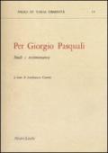 Per Giorgio Pasquali