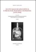 Nuovi saggi di linguistica e filologia italiana e romanza (1976-2004)