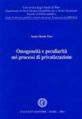 Omogeneità e peculiarità nei processi di privatizzazione