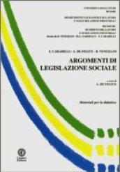 Argomenti di legislazione sociale. Materiali per la didattica