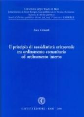 Il principio di sussidiarietà orizzontale tra ordinamento comunitario ed ordinamento interno