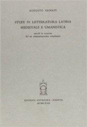 Studi di letteratura latina medievale e umanistica