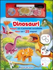 Dinosauri. Disegna con il pennarello cancellabile. Gioca con i 25 magneti. Con gadget