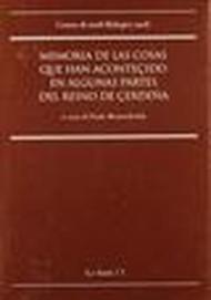 Memoria de las cosas que han acontençido en algunas partes del reino de Çerdeña