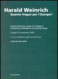 Harald Weinrich. Quante lingue per l'Europa