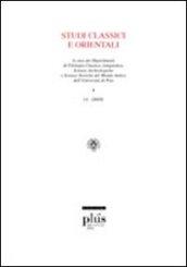Studi classici e orientali (2005). 51.