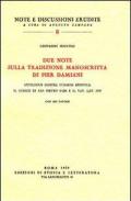 Due note sulla tradizione manoscritta di Pier Damiani:Antilogus contra Judaeos epistola. Il codice di San Pietro D 206 e il Vat. lat. 3797