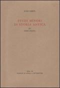 Studi minori di storia antica. Vol. 3: Storia romana.