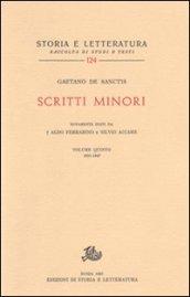 Scritti minori. 5.1931-1947