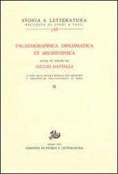 Paleographica diplomatica et archivistica. Studi in onore di Giulio Battelli