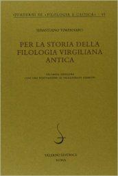 Per la storia della filologia virgiliana antica