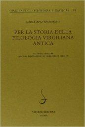 Per la storia della filologia virgiliana antica