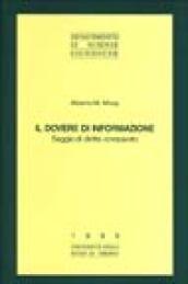 Il dovere di informazione. Saggio di diritto comparato