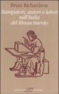 Stampatori, autori e lettori nell'Italia del Rinascimento