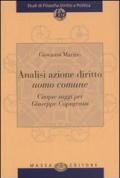 Analisi azione diritto uomo comune. Cinque saggi per Giuseppe Capograssi