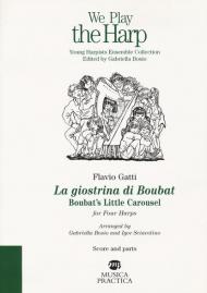 La giostrina di Boubat. Boubat's little carousel for four harps. Score and parts