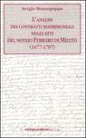 L'analisi dei contratti matrimoniali negli atti del notaio Ferraro di Mileto (1677-1707)