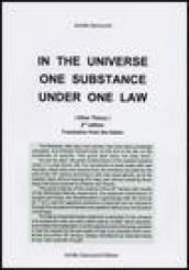 In the universe one substance under one law (ether theory)