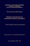 Relazione che intercorre tra denutrizione materna e gravidanza