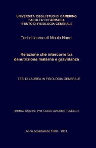 Relazione che intercorre tra denutrizione materna e gravidanza