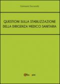 Questioni sulla stabilizzazione della dirigenza medico sanitaria