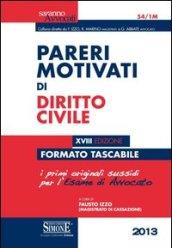 Pareri motivati di diritto civile. Ediz. minor