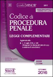 Codice di procedura penale. Leggi complementari. Ediz. minor. Con aggiornamento online