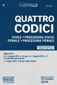 Quattro codici: Civile-Procedura civile-Penale-Procedura penale. Con aggiornamento online