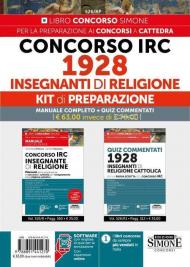 Concorso IRC 1928 Insegnanti di Religione. Kit di preparazione: Manuale completo + Quiz commentati. Con espansione online