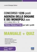 Concorso 1226 posti Agenzia delle Dogane e dei Monopoli 2020 (G.U. 6 ottobre 2020, n. 78). Prova preselettiva per tutti i profili. Con Contenuto digitale per accesso on line