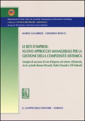 Le reti d'imprese. Nuovo approccio manageriale per la gestione della complessità sistemica. Esempio di successo di rete d'imprese nel settore vitivinicolo...