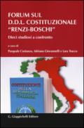 Forum sul D.D.L. costituzionale Renzi-Boschi. Dieci studiosi a confronto