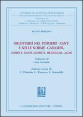 Orientarsi nel pensiero-Kant-e nelle norme-Gadamer-Nomos e Logos: Schmitt, Heidegger, Lacan